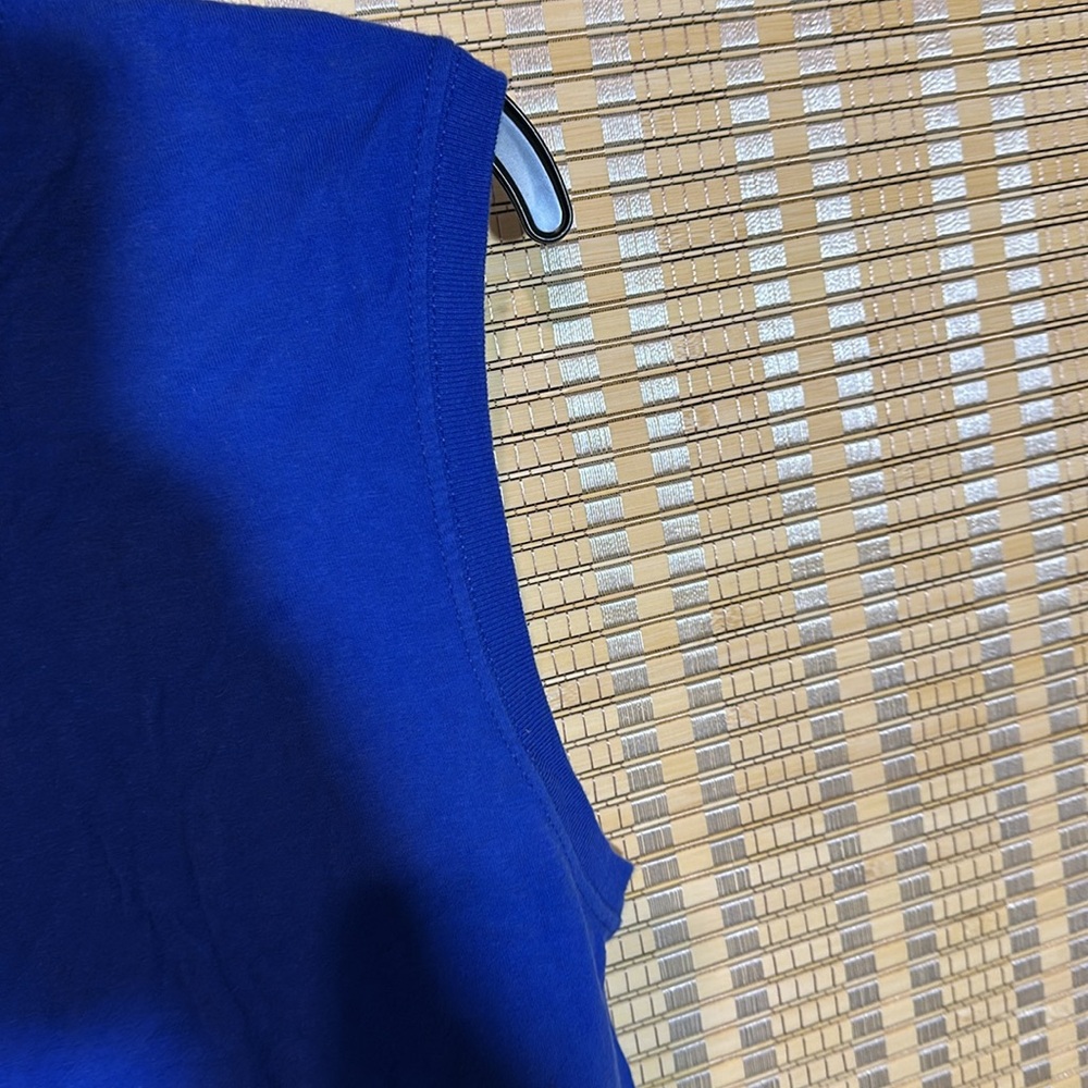 Fruit of the Loom Platinum Bright Blue Tank Top Lime Green Trim Men's Medium - Picture 5 of 13
